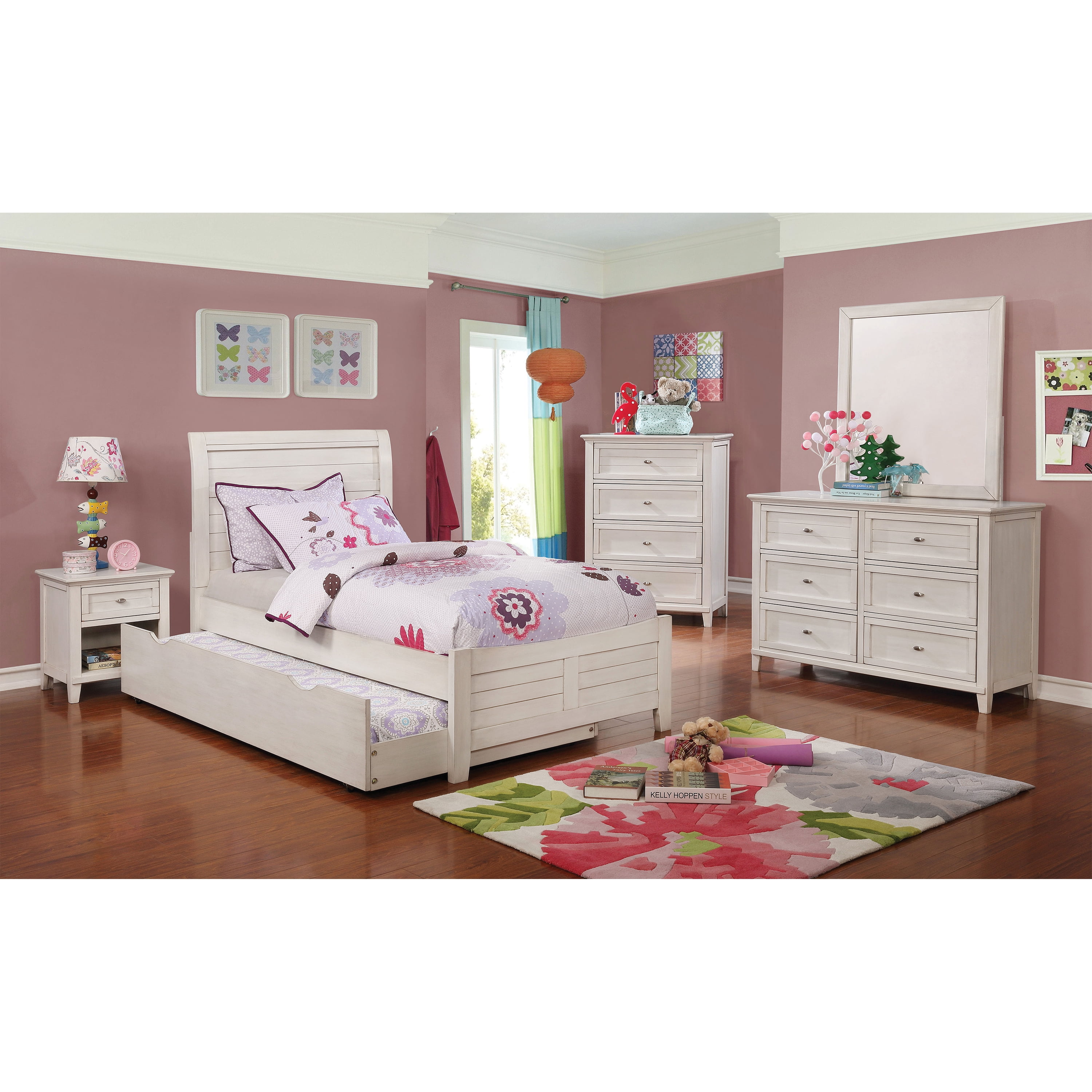 Furniture of America Covington Transitional 6-Drawer Dresser, Antique White