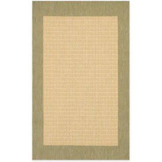 Couristan 10055005076076Q 7 ft. 6 in. x 7 ft. 6 in. Recife Checkered Field Rug - Natural & Green