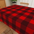 thumbnail image 5 of Duangreer Christmas Theme Rectangle Tablecloth, Red Black Checkered Print, Washable Table Cover for Party Picnic, 60 x 84 Inch, 5 of 6
