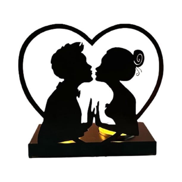 Billuyoard Candelabros con forma de corazón únicos de hierro para decoración de de ambiente romántico, accesorios para decoración del hogar Decoración del hogar A