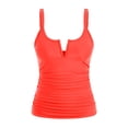 thumbnail image 5 of NMMUED Women Tankini Top Only Tummy Control Bathing Suit Top Ruched Swim Top Swimsuit 2026 Full Coverage Tankini Top Orange L, 5 of 6