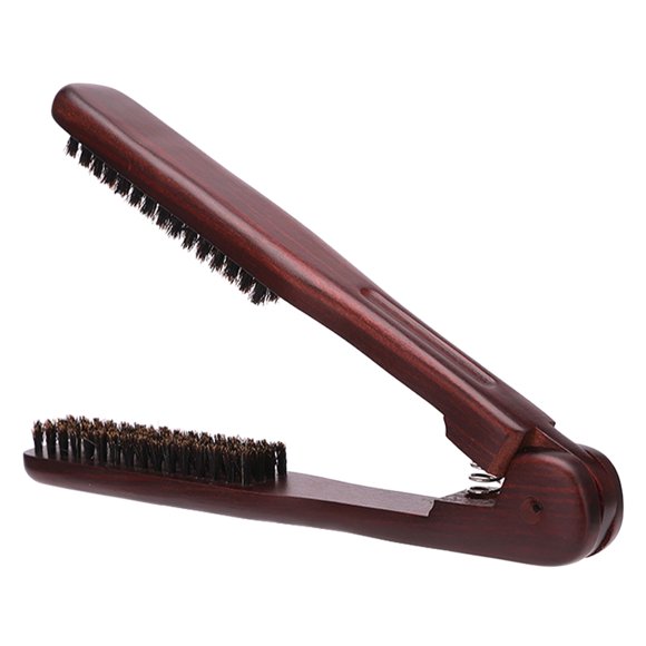 Peine alisador de cabello, peine alisador de cabello, cepillo alisador de mano, cepillo con pinza