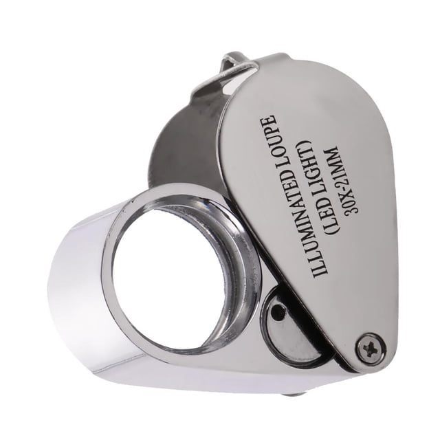 30X LED Lighted Jewelers Magnifying Eye Loupe Loop Jewelry For