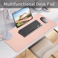 thumbnail image 2 of GHSDFBB Leather Desk Pad, Non-Slip Desk Mat, Waterproof Large Mouse Pad, Mouse Mat, Computer Mat for Desk Easy Clean for Office/Home(35.4×15.7 Inches,Pink), 2 of 6