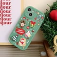 thumbnail image 5 of Compatible with iPhone Case,Cute 3D Merry Christmas Pattern [Compatible with Wireless Charging] Camera Lens Protection Soft Shockproof Cover Phone Case (Green,iPhone 13), 5 of 6