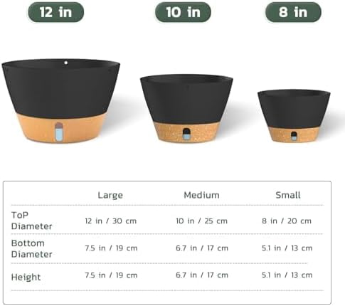 10 Inch Hanging Planters for Outdoor Plants, Hanging Pots for Plants Indoor with Visible Water Level, Hanging Flower Basket with Drainage Holes & Removable Tray(2 Pack, Gray)