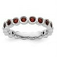 thumbnail image 2 of Auriga 925 Sterling Silver Garnet Eternity Ring for Women Size- 10, 2 of 6