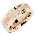thumbnail image 2 of Wedding Rings for Men. 8mm Rose Gold Brick Pattern Tungsten Wedding Band, 2 of 6