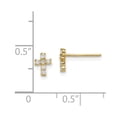 thumbnail image 3 of 14K Yellow Gold Earring Button Women'S Cubic Zirconia CZ 6 mm 5, 3 of 3