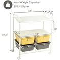 thumbnail image 3 of GOFLAME 4-Drawer Rolling Storage Cart with 2 Shelves, Mobile Utility Cart with Removable Drawers and Metal Frame, Art Craft Drawer Cart with Lockable Wheels for Home, Office, School, Studio, Yellow, 3 of 18