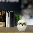 thumbnail image 6 of nvzhuang Faux Fur Owl Figurines Realistic Plush Owl Ornaments Small Animal Sculptures Home Garden Decorations, 6 of 7