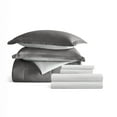 thumbnail image 4 of Comfort Canopy - King Gray / Light Gray Bedding Bundle, Reversible Microfiber Comforter and Patterned Sheet Set, 4 of 13