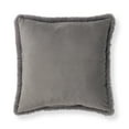 thumbnail image 7 of (2 pack) Mainstays Super Lux Shag Faux Fur Gray Pillow, 19" x 19" , Square, 1 per Pack, 7 of 7