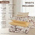 thumbnail image 6 of Regency Heights 6-Piece Twin Size Seersucker Comforter Set with Sheets, Botanical Bed in a Bag for College Dorm Room, Brown Bedding Comforter Set with Sheet Set with Side Pocket, 6 of 9