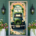 thumbnail image 6 of Green Themed St Patrick's Day Banner Clover Pattern Rainbow Backdrop Vintage Truck Design Shamrock Decor Luck Themed Display for St Patrick's Day Celebration Festival Indoor Decoration, 6 of 9