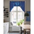 thumbnail image 4 of Blue Butterfly Swag Valances for Windows, Small Curtains Drapes, Farmhouse Modern Nature Animals Art Kitchen Window Curtains Over Sink Rod Pocket Window Treatment Valance for Bedroom/Bathroom 56"x36", 4 of 5