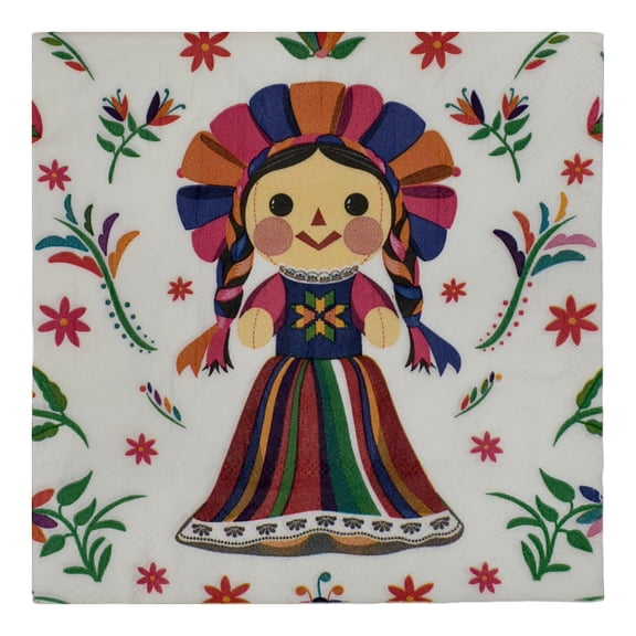Servilletas Great Value Muñeca Otomí 20 pzas