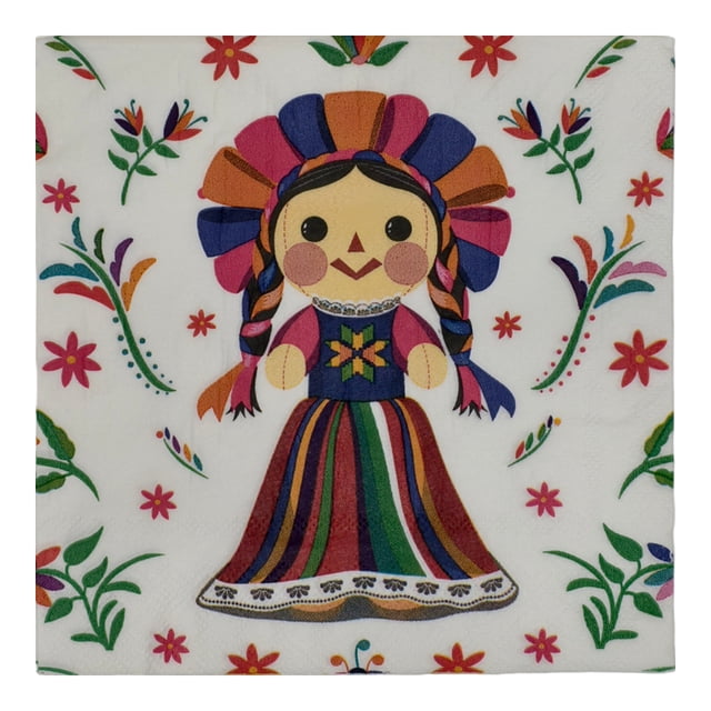 Servilletas Great Value Muñeca Otomí 20 pzas