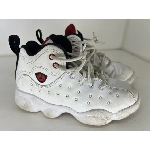 Ni - ke Ni - ke Boys Air Jordan 9 401811-021 White Basketball Shoes Sneakers Size 12C