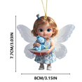 thumbnail image 3 of Cute Little Girl Pendant Acrylic Pendant Car Rearview Mirror Flat Pendant Holiday Gift, 3 of 5