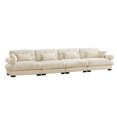 thumbnail image 3 of Super Comfort Oversized Modular Velvet Sectional Sofa Couch with Movable Ottoman,Corner Sectional with Bolstered Armrests, Deep Seat Cloud Couch, Convertible L Shaped Couch for Living Room Cream 44005, 3 of 8