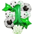 thumbnail image 4 of 11 globos de helio para decoración de fiestas de cumpleaños de fútbol, de 32 pulgadas, color verde y azul, para niños y niñas, 4 of 5