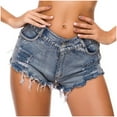thumbnail image 2 of IROINNID Women's Summer Hollow Out Lace Up Nightclub Jeans Shorts, 2 of 6