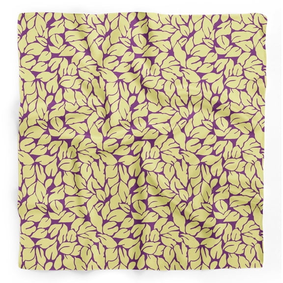 Bimba Purple Basil Leaves Pure Silk Printed Head Bandanas Summer Neck Wrap Scarf 40 x 80 Inches