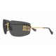 thumbnail image 4 of Miu Miu Sunglasses MU 54YS Gold Dark Grey 5AK5/S0 Women Wrap Logo AUTHENTIC, 4 of 6