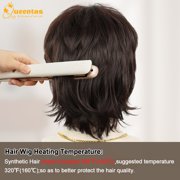QUEENTAS 9.5 Inch Men Wig Short Brown Wig for Men Synthetic Hair Wigs for Daily Cosplay Halloween Wigs