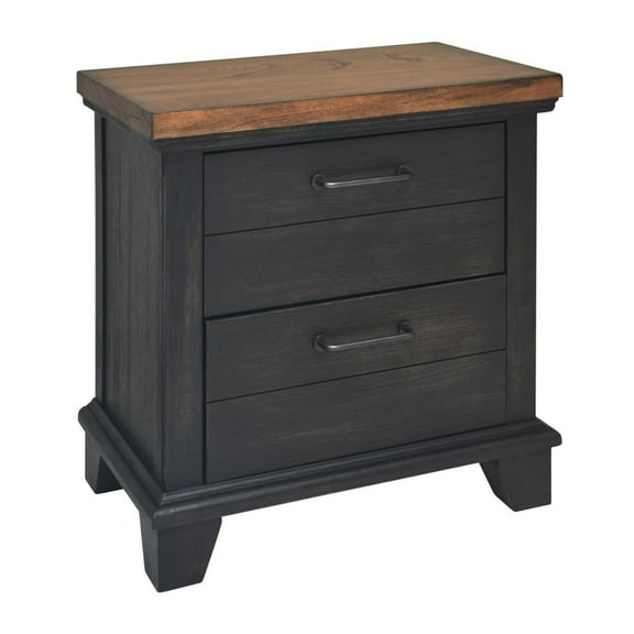 Steve Silver Bear Creek Rustic Nightstand with Two Drawers, Brown