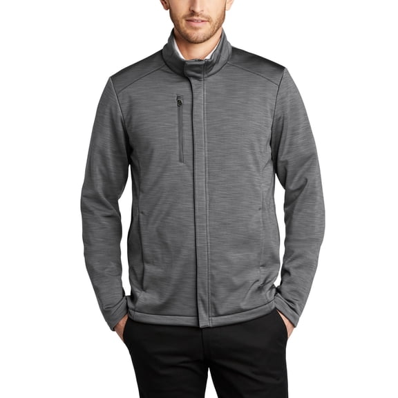 Just Blanks Stream Soft Shell Jacket Reverse-Coil Zippers, Graphite Heather, 4XL