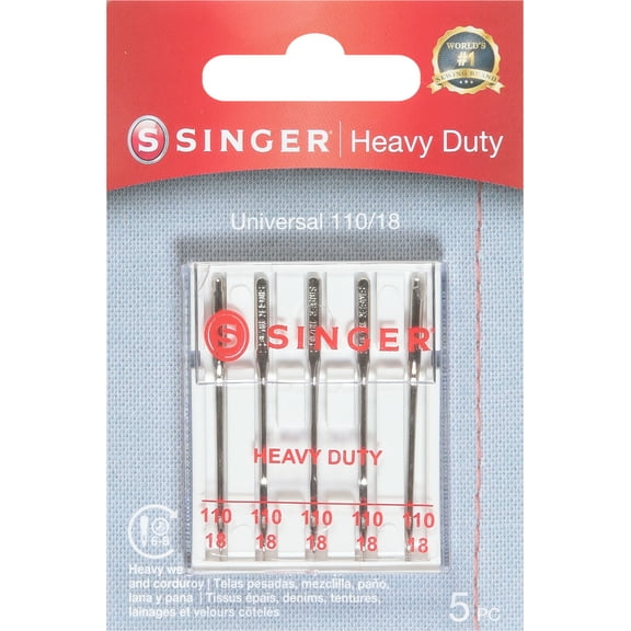 SINGER Size 110/18 Heavy Duty Sewing Machine Needles (5 Pack)
