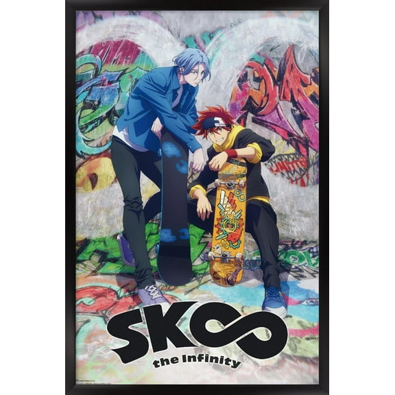SK8 THE INFINITY - Reiki And Langa Wall Poster, 14.725" x 22.375" Framed