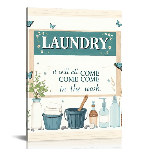 RKSupls Laundry Room Quote Sign Canvas Wall Art, Canvas Prints Wall Art for Living Room Bedroom Entryway Office, Art Print Painting for Home Decor