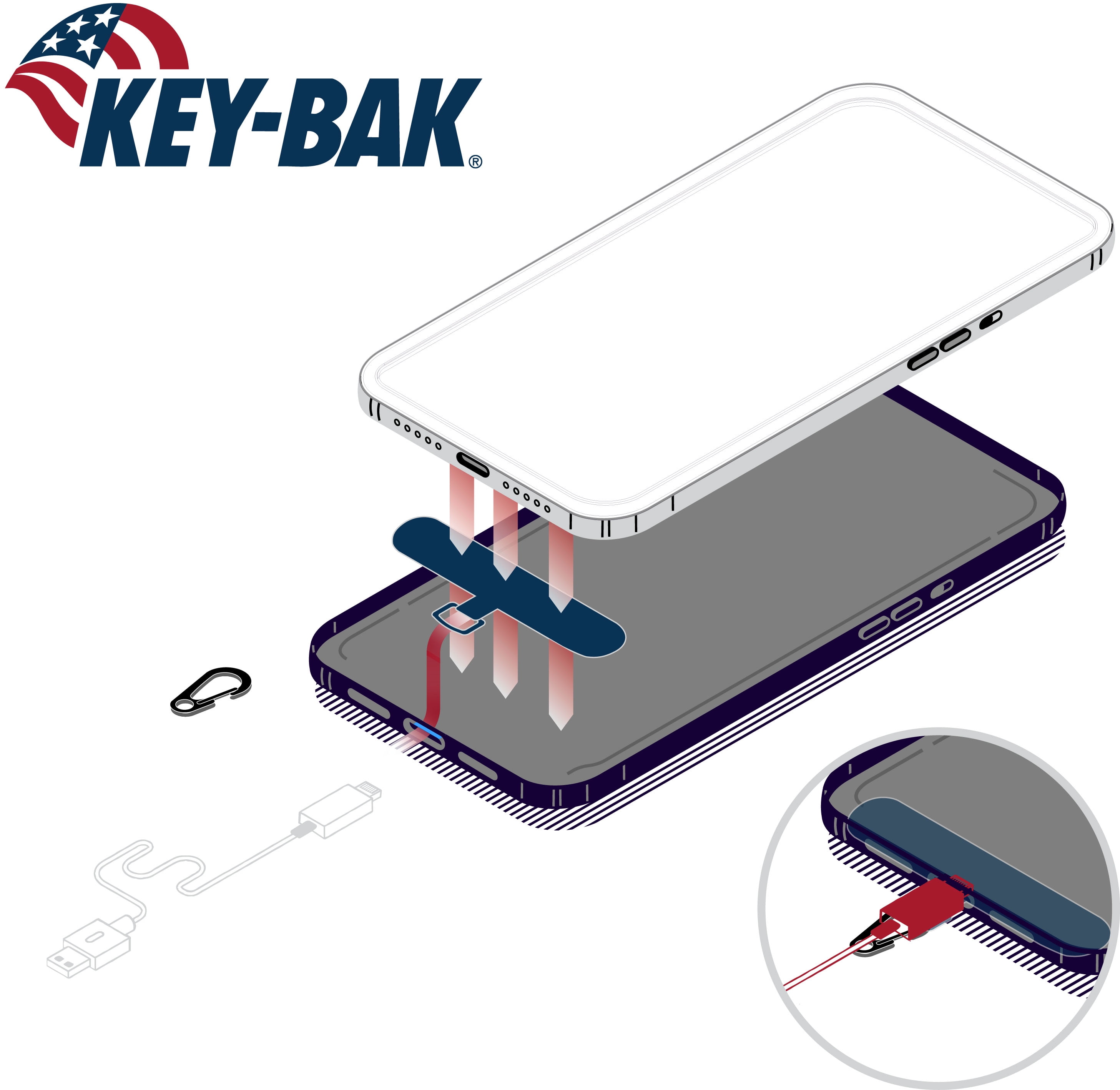 KEY-BAK Ratch-It Retractable Anti-Theft Phone Tether Zimbabwe | Ubuy