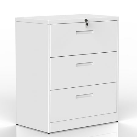 Merax 3 Drawer Lateral File Cabinet Locking Metal File Cabinet
