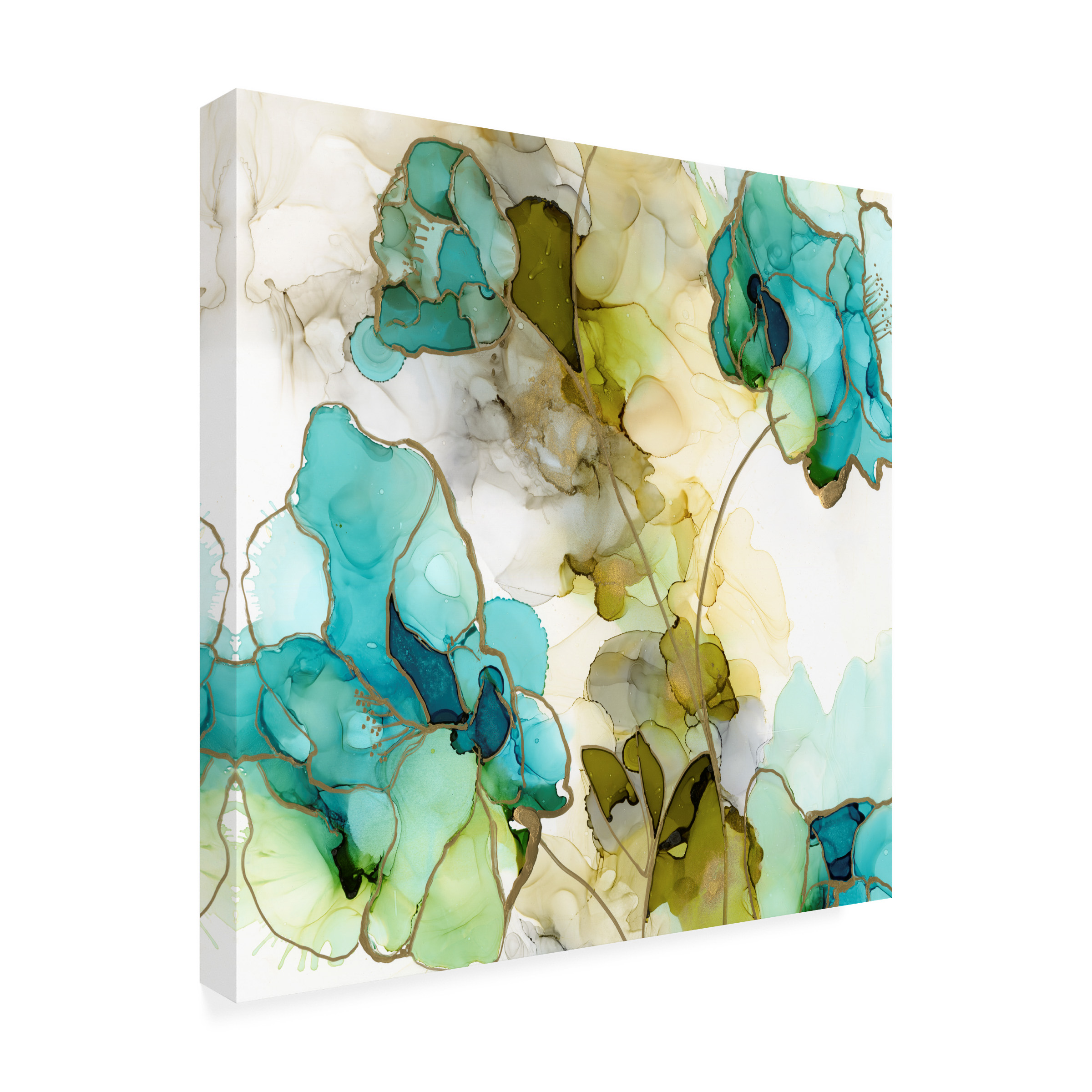 Jennifer Goldberger 'Flower Facets IV' Canvas Art