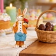 thumbnail image 5 of Standing Easter Bunny Resin Figurine, Hand Painted Orange Bunny Ornament for Mantel Shelf and Spring Home Decor(Orange,B), 5 of 6