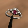 thumbnail image 3 of HeartsAndYou 1.4ct Natural Pink Ruby Butterfly Shape Engagement Ring 14k SOLID White Gold, 3 of 8