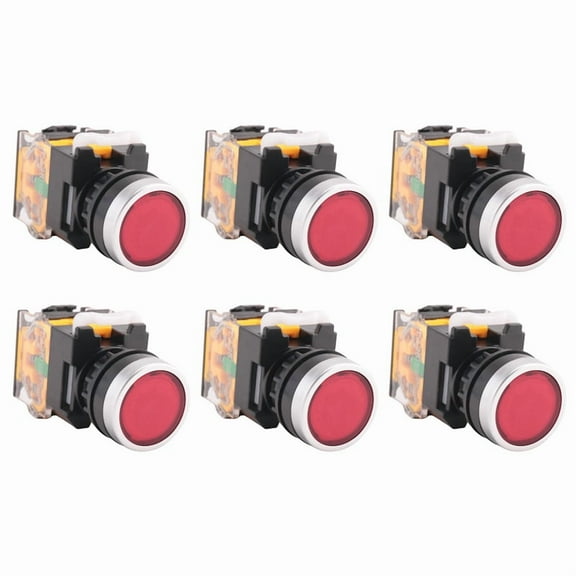 6X LA38-11/203 Push Button Momentary Heavy Duty Switch Red