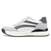 CMR CHAMARIPA Height Increasing Elevator Trainers - White Leather Casual Sneakers For Men 5CM / 1.95 Inches