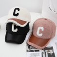 thumbnail image 3 of Autumn Winter Letter C Lambswool Baseball Cap Fashion Dad Hat Snapback Keep Warm Hats For Men Unisex, 3 of 5