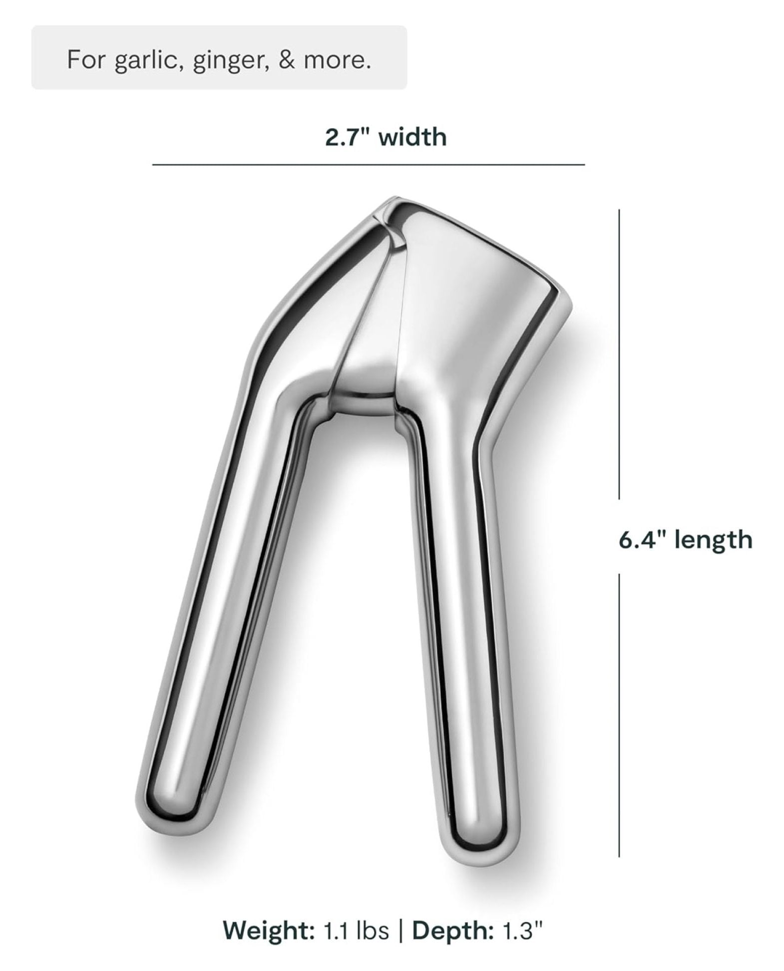 Garlic Press - Non Toxic Stainless Steel - Kitchen Tool - Ergonomic Handle - Effortlessly Mince Whole Garlic - Easy Clean