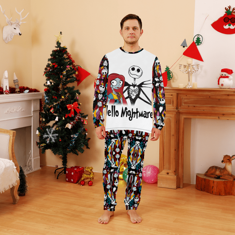 Nightmare Before Christmas Pajamas,Jack Skellington Sally Pijamas Navideñas  Familiares,Women-XL