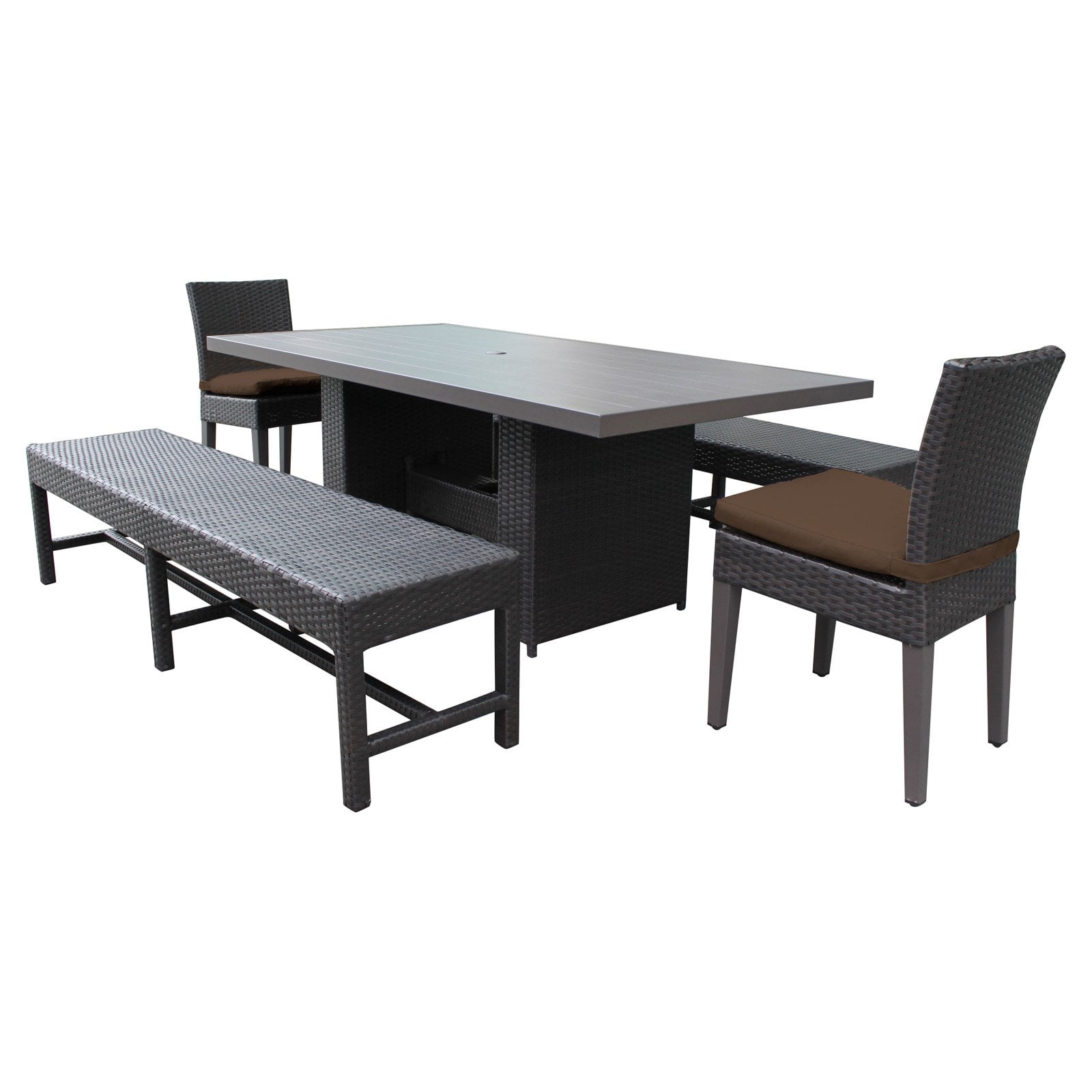 TK Classics Belle Wicker 4 Piece Patio Dining Set