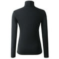 thumbnail image 4 of HieasyFit Haut à Col Roulé Thermique Basique en Coton pour Femmes Noir m, 4 of 10