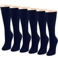 thumbnail image 5 of Falari 6-Pack Women Diabetic Crew Socks Diabetes Edema and Circulatory Loose Fitting Cotton 9-11 (Navy), 5 of 6