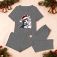 thumbnail image 4 of Fznquz Soft Christmas Pajamas for Adults Winter Loungewear Casual Tops and Shorts Pants Short Sleeve 3 Piece Women Lounge Set, 4 of 8