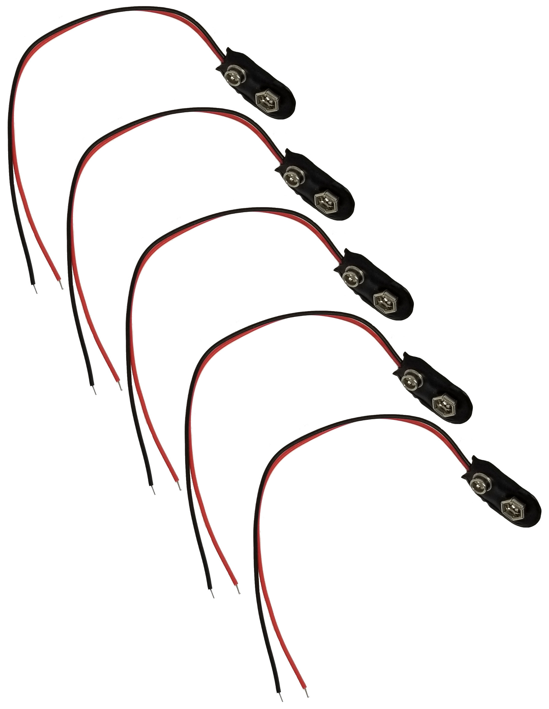 Games&Tech 5 Pieces 9V I Battery Clip/Volts/Connector/Snap On/Power